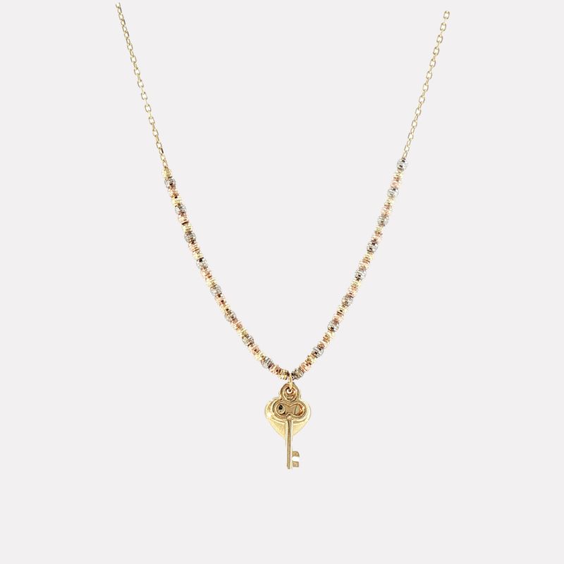 Gargantilla Corazon/llave 14K 2g